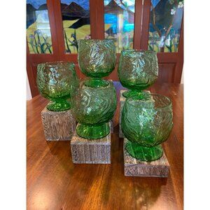 Vintage Green Glass Brandy Snifter